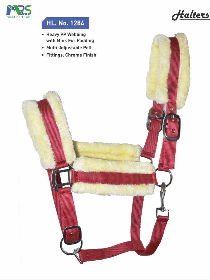 HL-1284 FAKE SHEEP SKIN PADDED HALTER